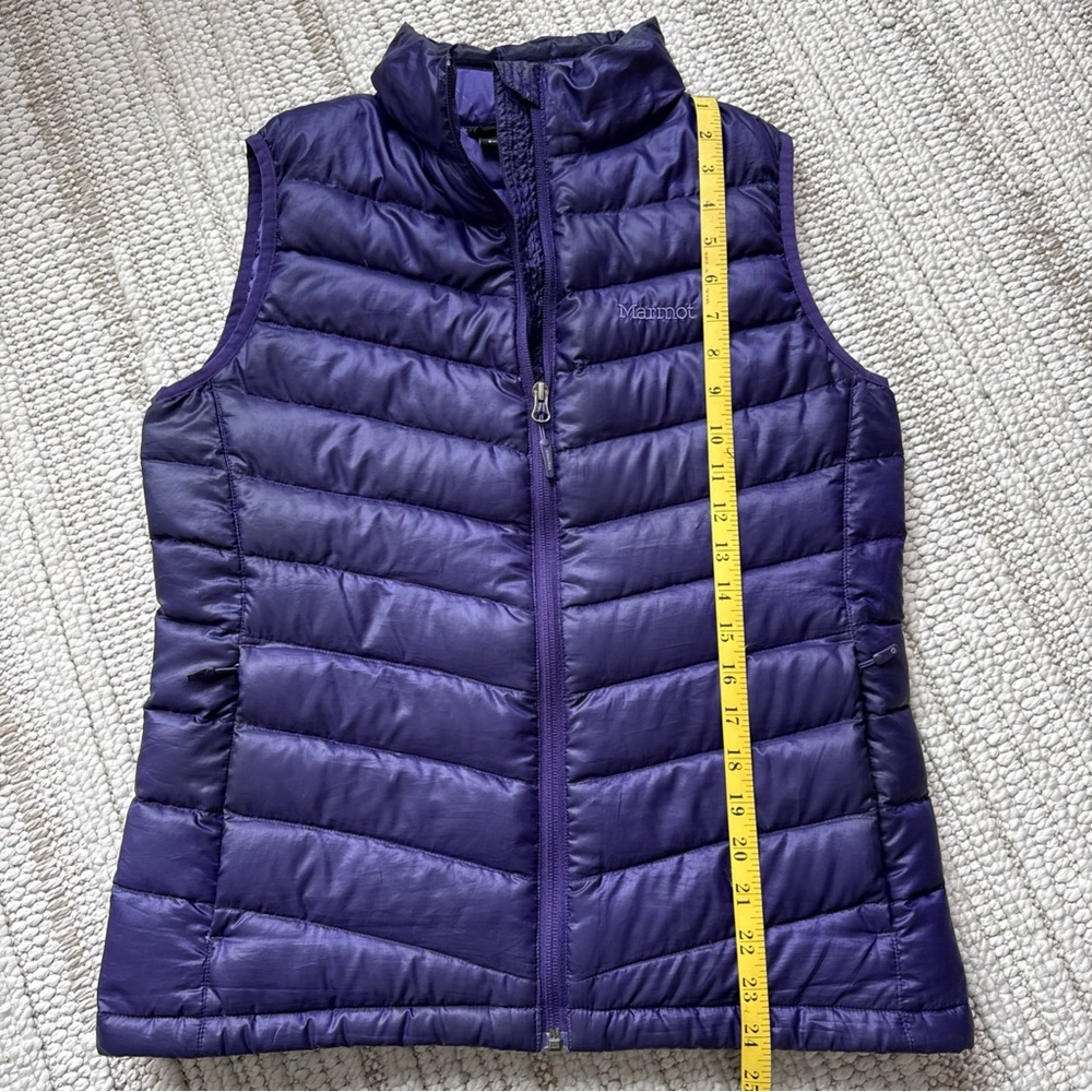 Marmot Down Puffer Vest 800 Fill Full Zip Inside Zip! Packable Womens M Purple - Picture 9 of 16